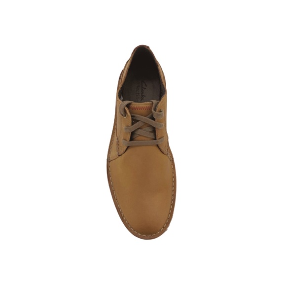 Mens Clarks Vargo Plain Toe Oxford in Dark Tan Leather. 26136676